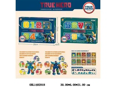 五合一变形数字机器人套装配卡片 2款混装_OBL1482918