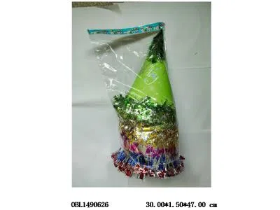 12只庄34cm彩纸雷丝大花边生日帽
_OBL1490626