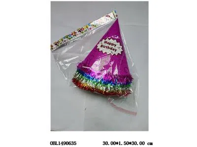 12只庄24cm金粉纸雷丝边生日帽
_OBL1490635