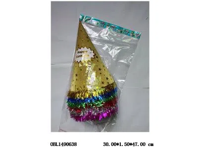 12只庄34cm金粉纸雷丝边生日帽
_OBL1490638