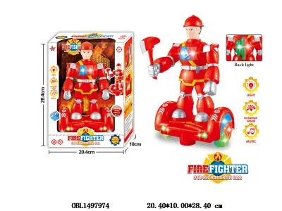 电动万向平衡消防员车带灯光音乐   3*AA无包电_OBL1497974