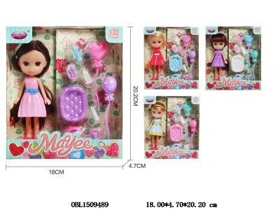 6寸实身芭芘套装 带眼珠 主体衣服1款1色  4款混装_OBL1509489