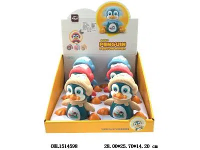 电动声控企鹅带灯光音乐  2*AAA无包电 3色混装 6只装1展示盒_OBL1514598