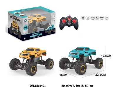 五通遥控攀爬车配USB线  车身3.7V锂电池包电  遥控器2*AA无包电   2.4G频率 2色混装_OBL1515491