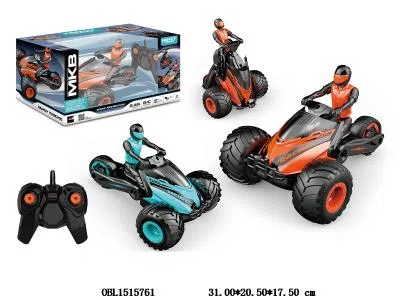 遥控变形摩托车配USB线 车身3.7V锂电池包电 遥控2*AA包电 2.4G频率 2色混装_OBL1515761