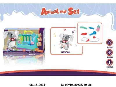 毛绒大象医疗套装 带音乐 学说话 会跳舞 3*AAA包电_OBL1519034