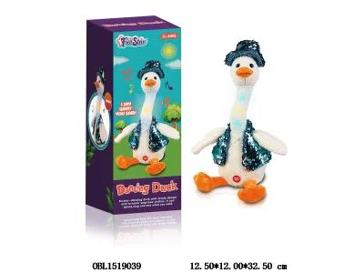 毛绒变装跳舞鸭 带灯光音乐 会录音 会跳舞 3.7V锂电池包电_OBL1519039