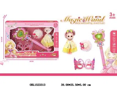 魔法棒带灯光音乐配18cm芭芘 3*AA不包电 2色混装_OBL1523313