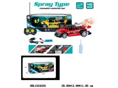 1:18五通喷雾遥控车带灯光 配USB线  车身3.7V包电  遥控器2*AA无包电 40频率  2色混装_OBL1524525