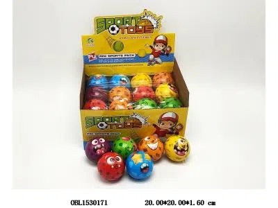 怪脸PU球 多款混装 24只装1展示盒_OBL1530171