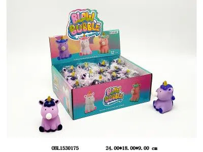 解压发泄吹泡泡独角兽 12袋装1展示盒_OBL1530175