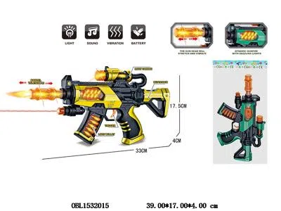 电动枪带灯光音乐红外线  3*AA无包电 2色混装_OBL1532015