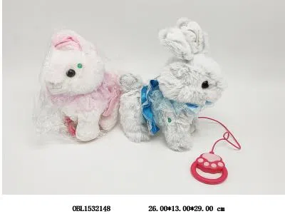 电动毛绒兔子 带音乐 走路 配牵绳  3*AA电池  不包电_OBL1532148