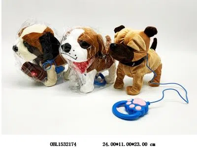 电动毛绒狗带音乐 走路 配牵绳  3*AA电池  不包电_OBL1532174