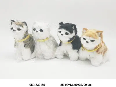 电动毛绒猫带叫 摇头摆尾   3*AA电池  不包电_OBL1532186