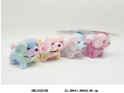 电动毛绒彩虹狗 带叫 走路   2*AA电池  不包电_OBL1532196