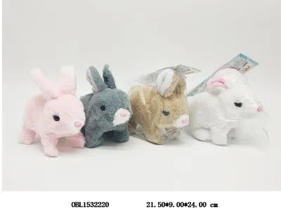 电动毛绒长毛兔子 带叫 走路   2*AA电池  不包电_OBL1532220