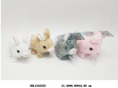 电动毛绒短毛兔子 带叫 走路   2*AA电池  不包电_OBL1532222