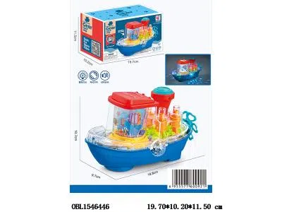 电动万向透明齿轮船带灯光音乐  3*AA无包电_OBL1546446