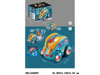 电动万向特技旋转翻斗车带灯光音乐  3*AA无包电_OBL1556897