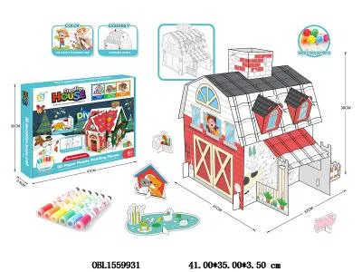 DIY立体纸质涂鸦套装  农家小院_OBL1559931