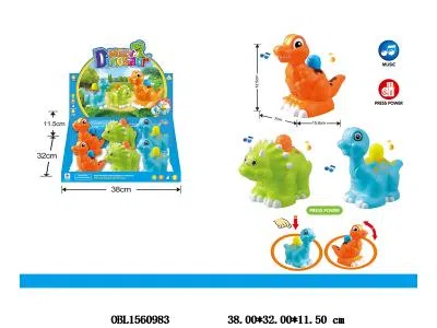 按压动物带灯光音乐 3*AG13包电 6只装1展示盒 3款混装_OBL1560983