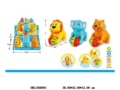 按压推球动物 9只装1展示盒 3款混装_OBL1560991