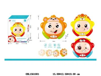 电动滚球动物带灯光音乐 3*AG13包电 3款混装_OBL1561001