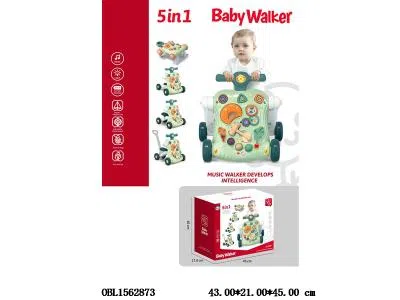 5合1婴儿学步车带灯光音乐 2*AA无包电 绿色_OBL1562873