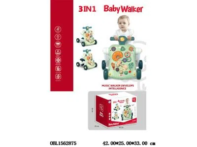 3合1婴儿学步车带灯光音乐 2*AA无包电_OBL1562875