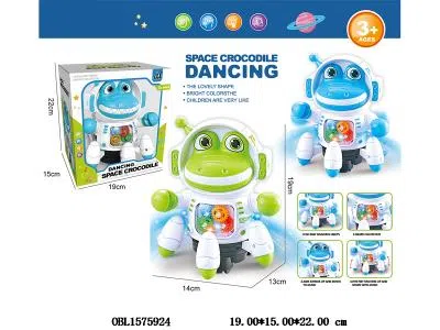 电动万向卡通鳄鱼带灯光音乐 2色混装 3*AA不包电_OBL1575924