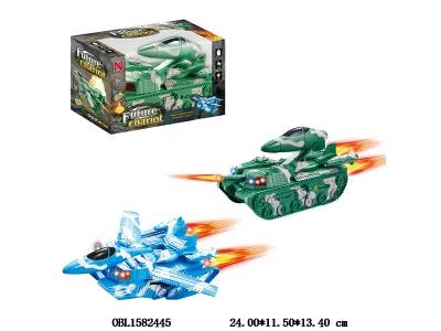 电动变形坦克带灯光音乐 3*AA不包电 2色混装_OBL1582445