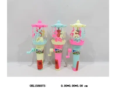 手摇旋转木马带灯光 2*AG3包电 3色混装_OBL1586975