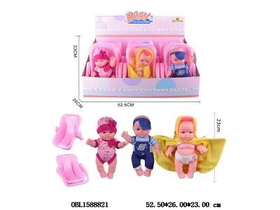 10寸搪胶公仔套装 3款混装 6只装1展示盒 主体衣服1款1色_OBL1588821