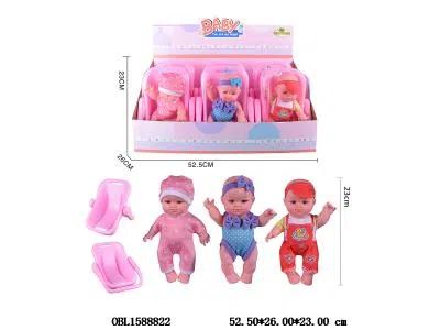 10寸搪胶公仔套装 3款混装 6只装1展示盒 主体衣服1款1色_OBL1588822