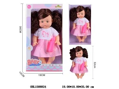 14寸空身定眼喝水尿尿芭芘套装 3*AG13包电 主体衣服1款1色_OBL1588824