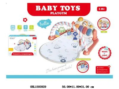 俄文婴儿脚踏琴健身架套装带灯光音乐 3*AA不包电_OBL1593929