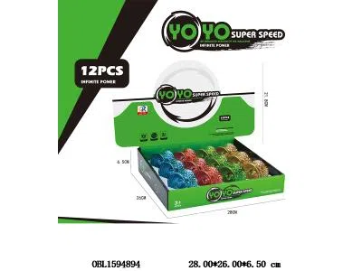 溜溜球 塑胶电镀 12粒装一展示盒 4色混装_OBL1594894