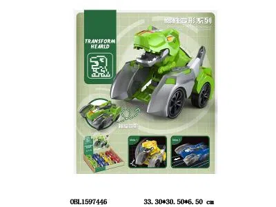 惯性碰撞变形霸王龙车 8只装1展示盒 4色混装_OBL1597446