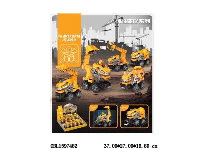 惯性碰撞变形工程车 10只装1展示盒_OBL1597482