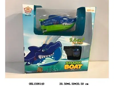 四通遥控鲨鱼艇 机身1*AAA无包电 遥控器2*AAA无包电 27频率_OBL1598140
