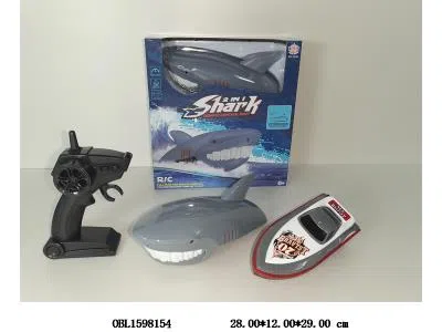 2合1四通遥控鲨鱼艇 机身3*AA不包电 遥控器2*AA无包电 2.4G频率_OBL1598154