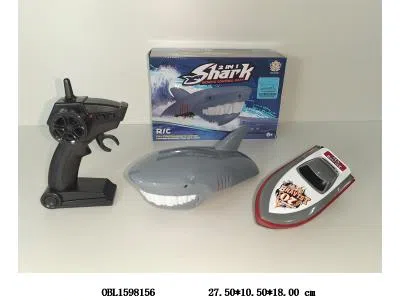 2合1四通遥控鲨鱼艇 机身3*AA不包电 遥控器2*AA无包电 2.4G频率_OBL1598156