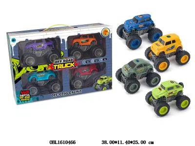 4只装双惯性大脚怪越野车 4款8色混装_OBL1610466