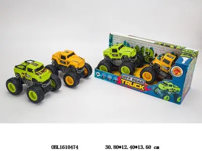 2只装双惯性大脚怪越野车 2款2色混装_OBL1610474