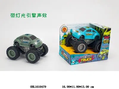 双惯性大脚怪越野车带灯光声音 3*AG13包电 2色混装_OBL1610479