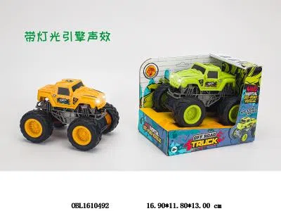 双惯性大脚怪越野车带灯光声音 3*AG13包电 2色混装_OBL1610492