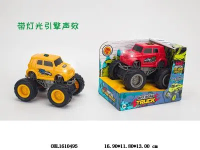 双惯性大脚怪越野车带灯光声音 3*AG13包电 2色混装_OBL1610495