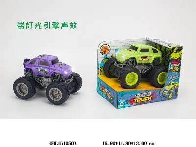 双惯性大脚怪越野车带灯光声音 3*AG13包电 2色混装_OBL1610500