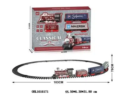 电动轨道火车套装带灯光声音 4*AAA无包电_OBL1616171